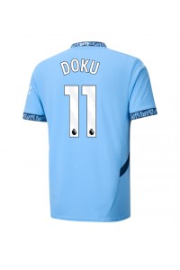 Fotbalové Dres Manchester City Jeremy Doku #11 Domácí Oblečení 2024-25 Krátký Rukáv